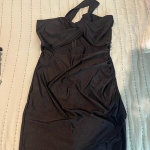 American Threads Black One Shoulder Dress